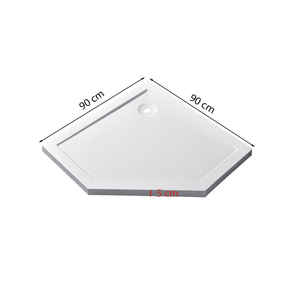 Modena Slim ötszögletű alacsony akril zuhanytálca 90x90 cm