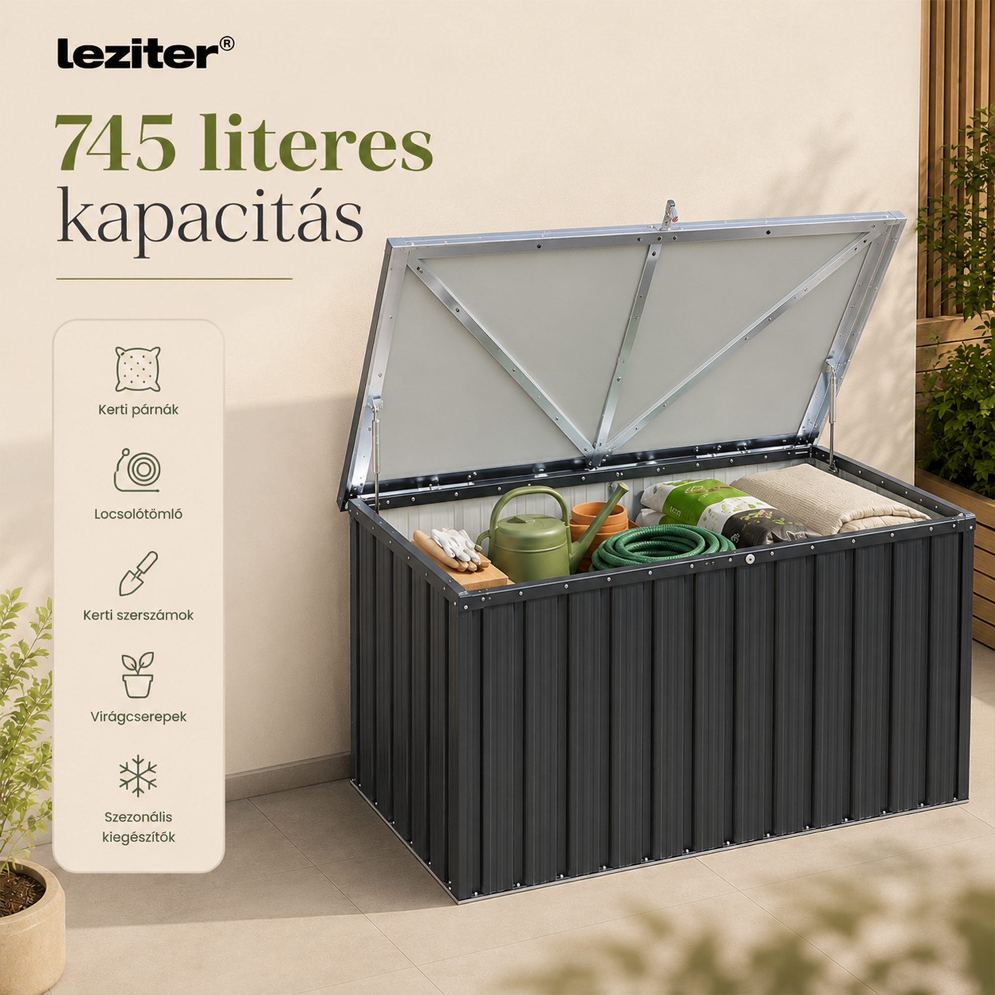 Lezibox kerti tároló láda 745 L