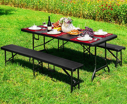 Összecsukható Catering bankett kerti asztal 180 cm, barna
