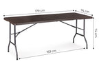 Összecsukható Catering bankett kerti asztal 180 cm, barna