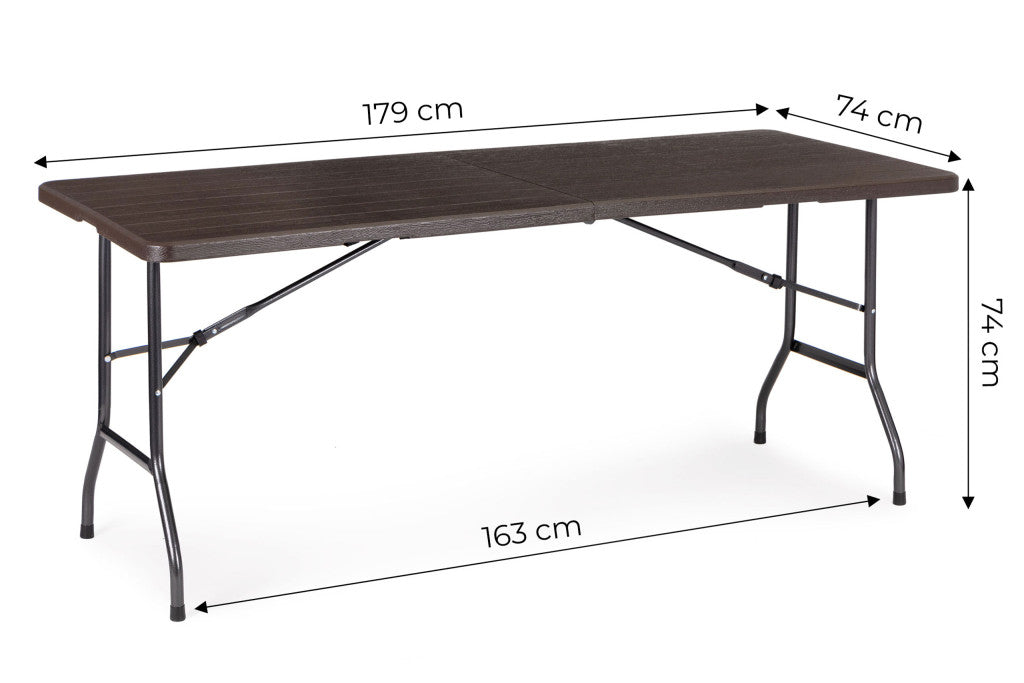 Összecsukható Catering bankett kerti asztal 180 cm, barna