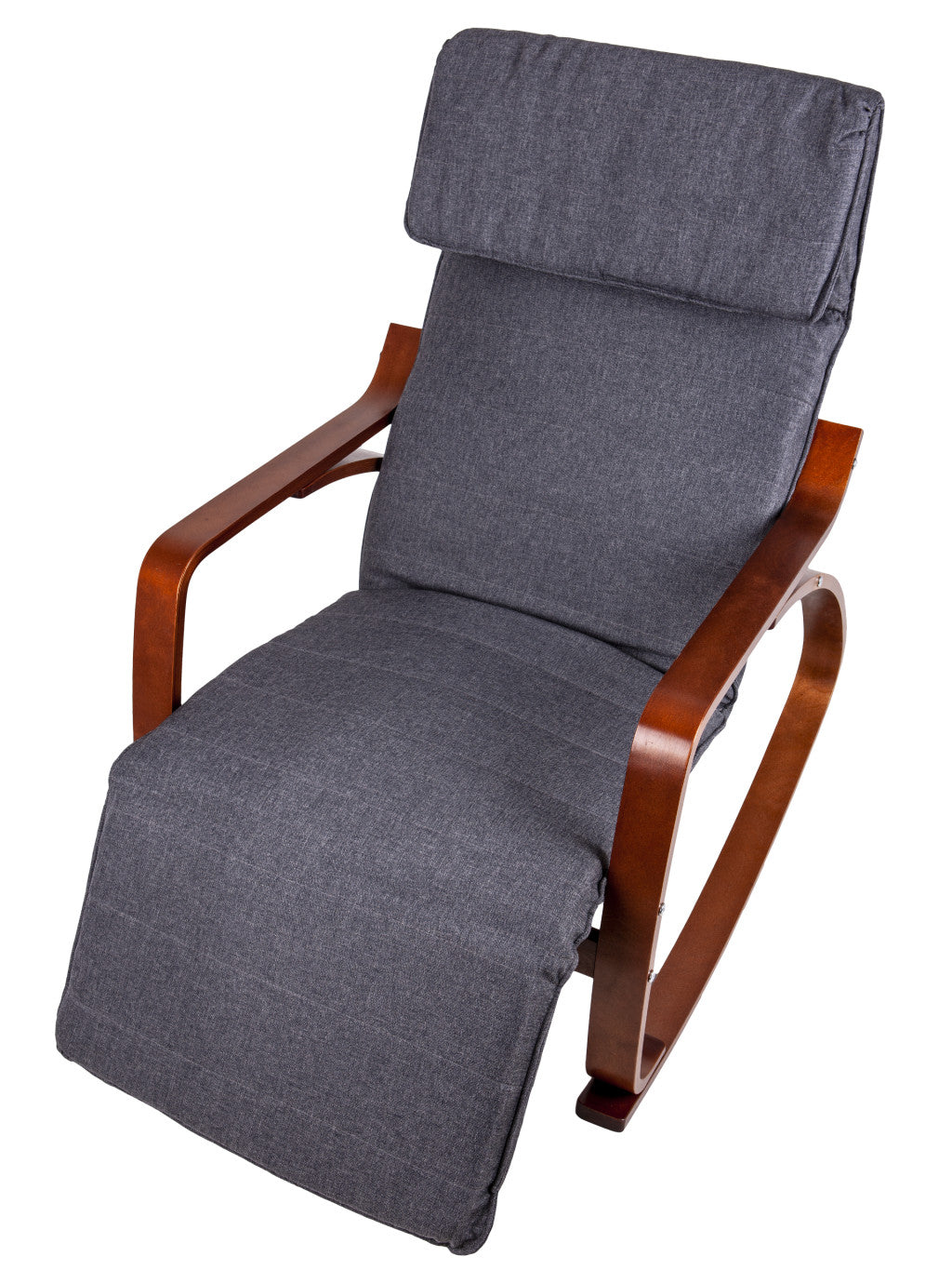 Hintaszék elölnézete párnázott ülőfelülettel és háttámlával - Homelux, TXRC-02_WALNUT-CHARO