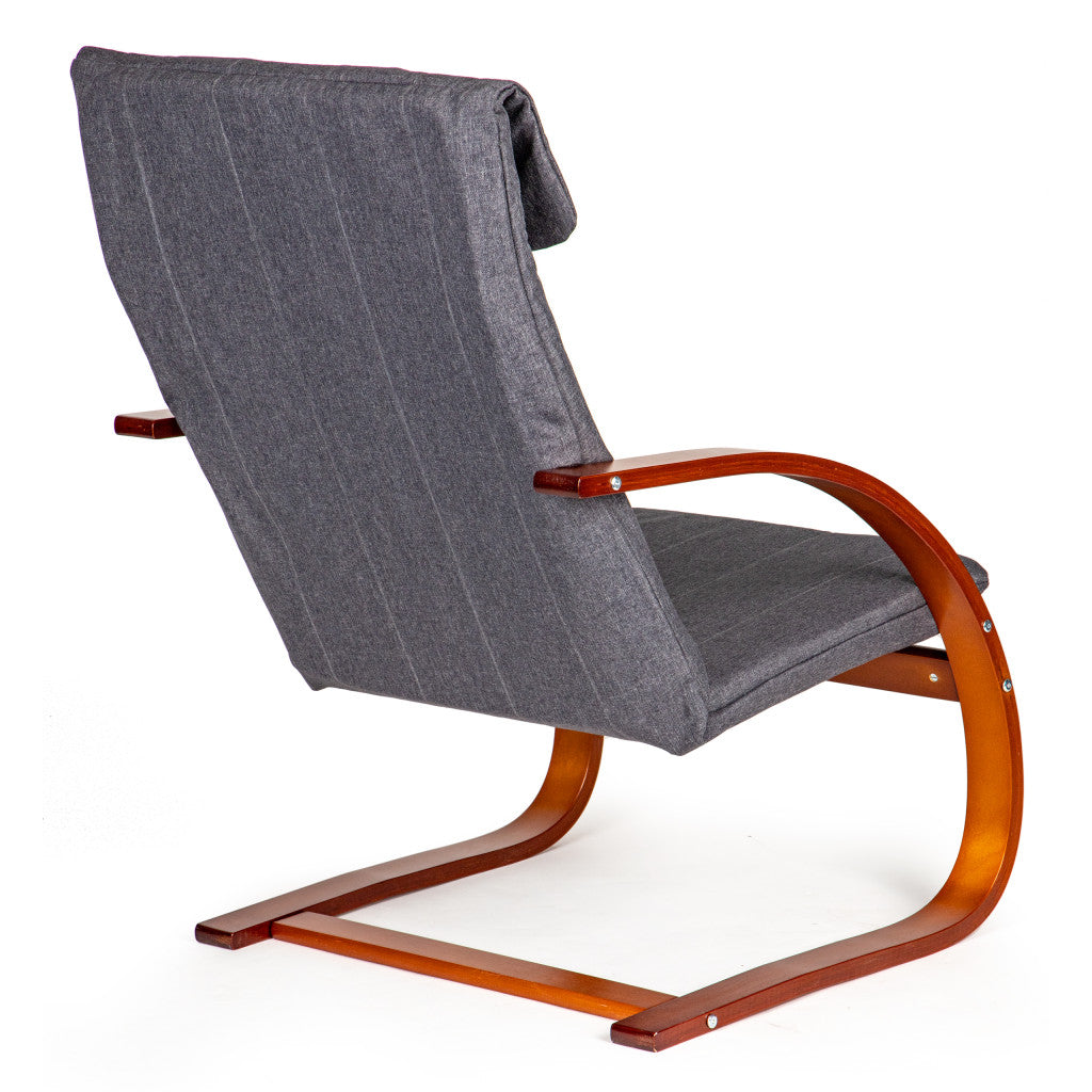 Hintaszék hátulnézeti részlete ívelt fa vázzal - Homelux, TXWQM-31_WALNUT-CHAR
