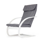 Hintaszék, szürke kárpitozással és fehér vázzal - Homelux, TXWQM-31_WHITE-CHARO