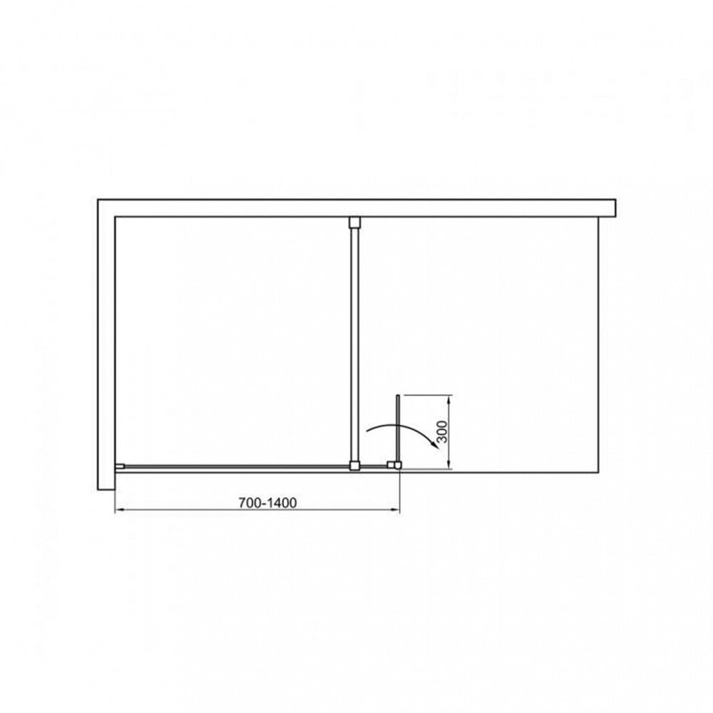 WI01-12 Walker walk in zuhanyfal 120x195 cm