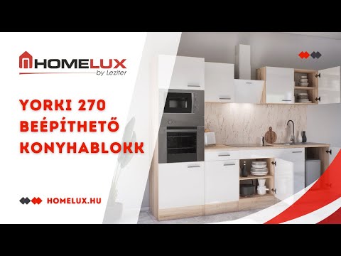 Yorki 370 sarok konyhabútor alsó sütős, alulfagyasztós hűtős kivitelben