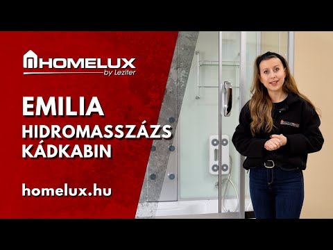 Emilia 85x150 cm hidromasszázs kádkabin elektronikával Black