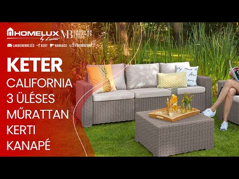 California 3 üléses műrattan kerti kanapé