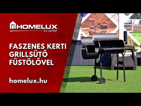 Faszenes kerti grillsütő füstölővel
